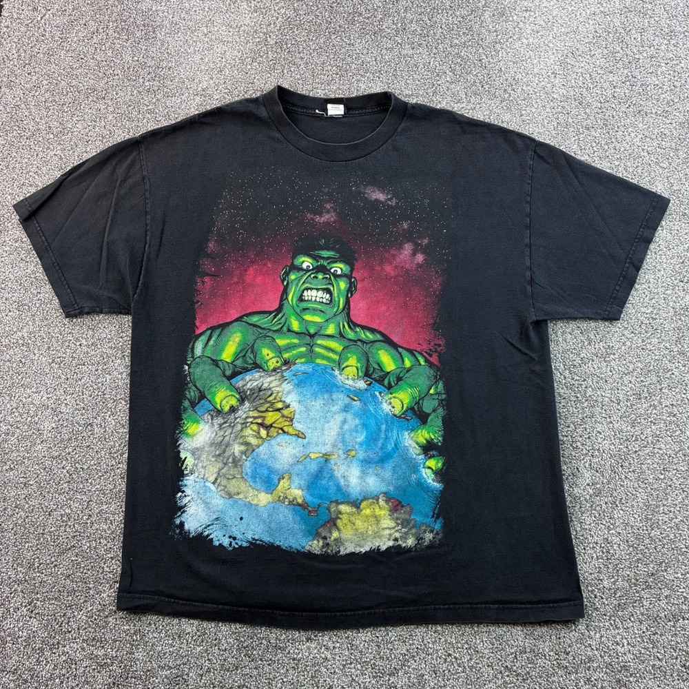 Vintage Mad Engine Planet Hulk Shirt Mens 2XL Black Cotton Marvel Comics